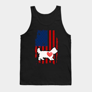 Yorkie Merica Usa American Flag Tank Top